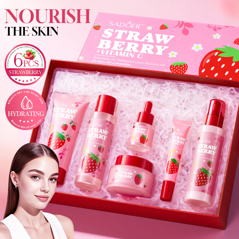 Luxury Skincare Gifts For Women - Strawberry VC Brightening Luxury Care Set