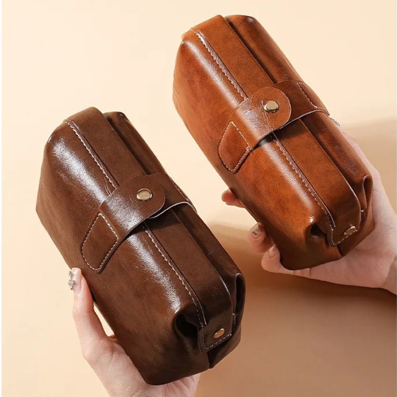 Luxury Skincare Accessories - Tas Kosmetik Kulit PU Vintage Mewah