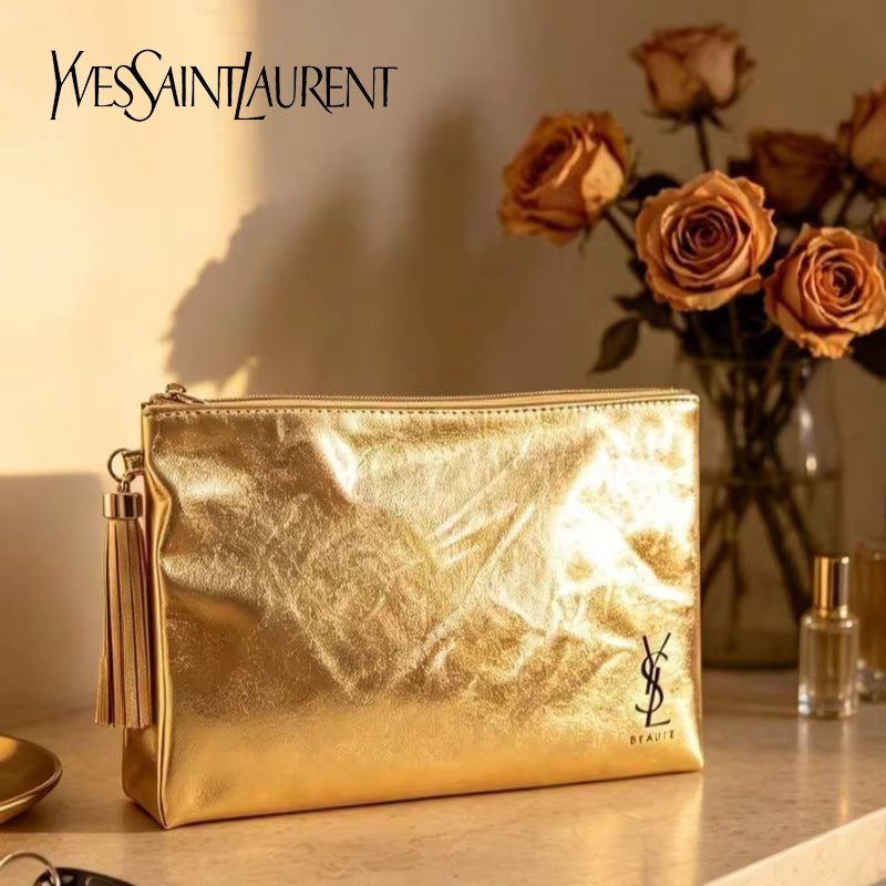Tas Kosmetik Emas YSL, Kantong - Luxury Skincare Women ulasan dan harga