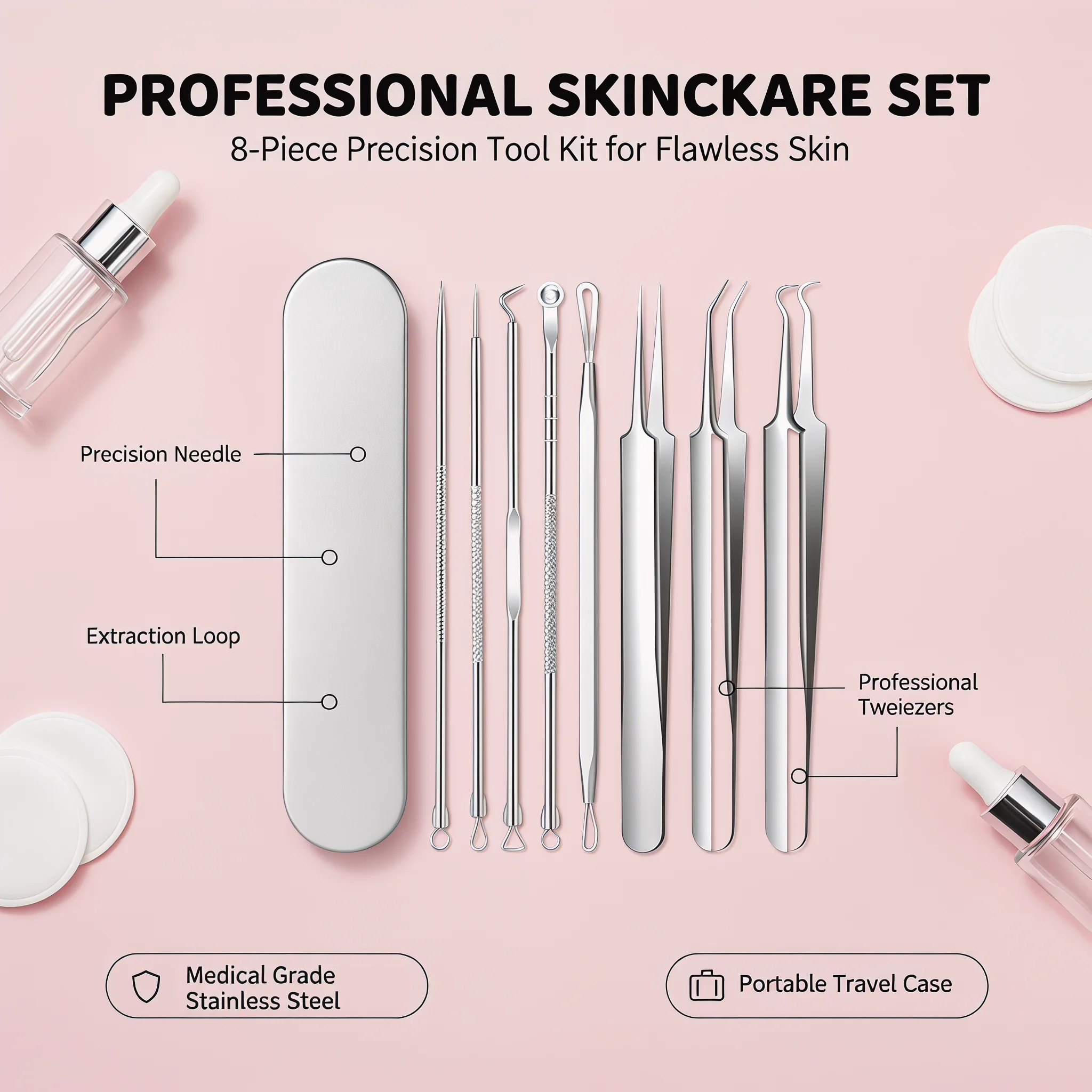 8Pcs Set Alat Penghilang Jeraw - Luxury Skincare Acne ulasan dan harga